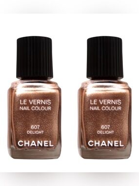CHANEL LE VERNIS NAIL COLOUR IN DELIGHT X2 - NEW, NO OUTER LIDS, “607 Delight”